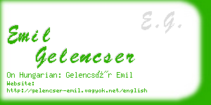 emil gelencser business card